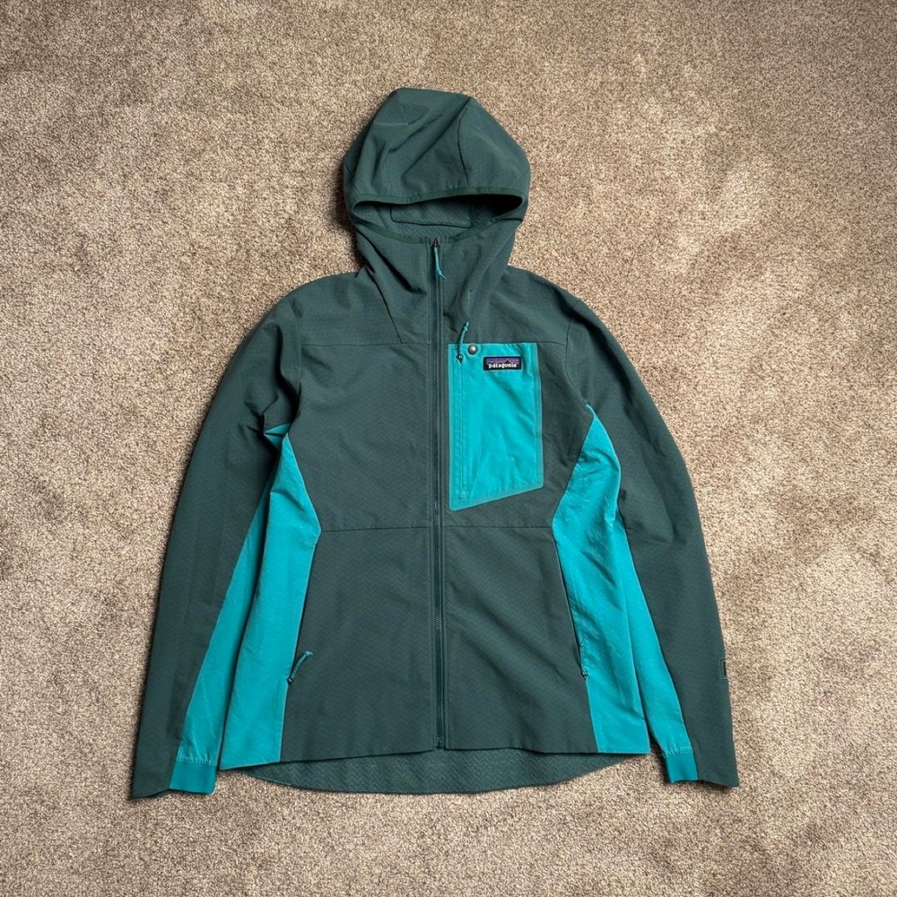 GREEN & BLUE PATAGONIA R1 CROSSSTRATA HOODY JACKET